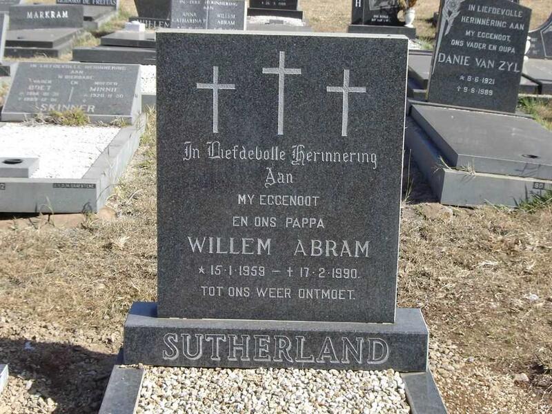 SUTHERLAND Willem Abram 1959-1990
