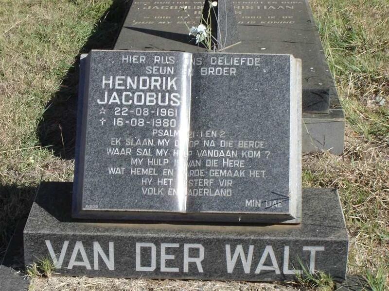 WALT Hendrik Jacobus, van der 1961-1980