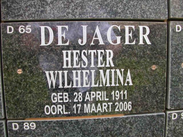 JAGER Hester Wilhelmina, de 1911-2006