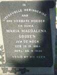 GOOSEN Maria Magdalena nee DE KOCK 1884-1966