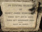 HUMPHRIES Mary Jane 1865-1952