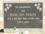 NIEKERK Barry, van 1937-1955