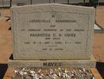 HAYES Magrietha C.B. nee NOLTE 1897-1960