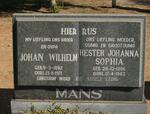 MANS Johan Wilhelm 1892-1971 & Hester Johanna Sophia 1896-1982