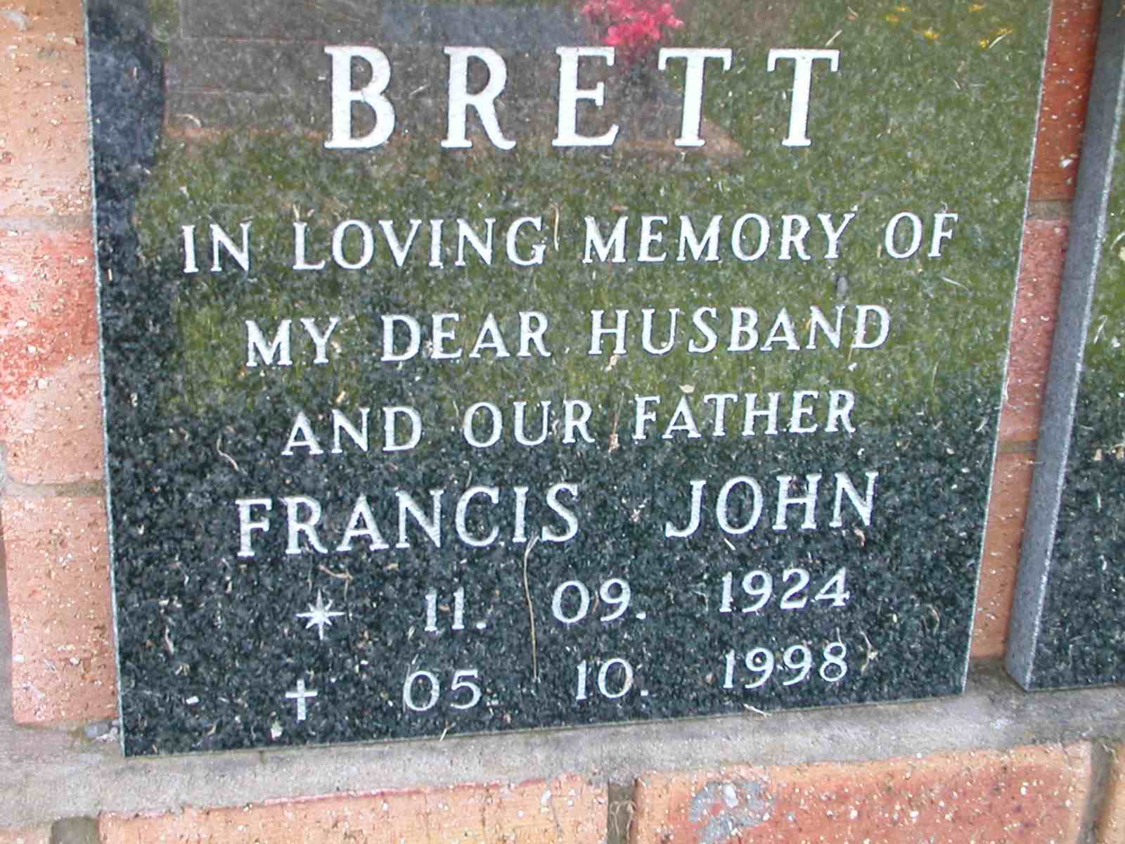 BRETT Francis John 1924-1998