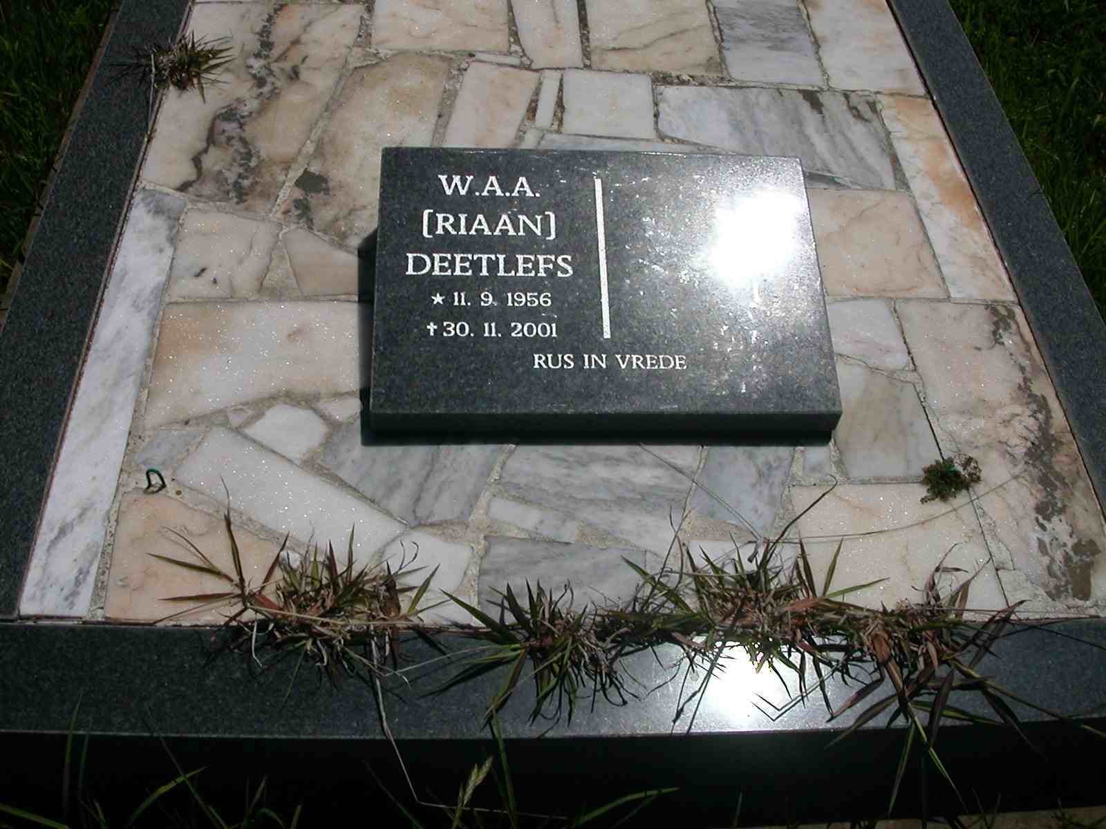 DEETLEFS  W.A.A. 1956-2001