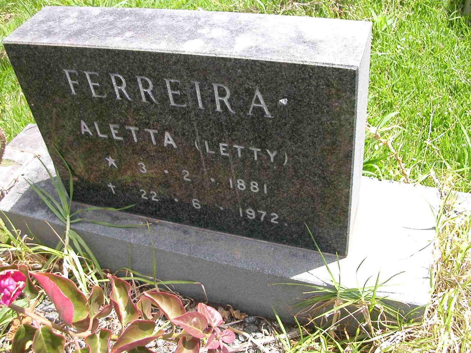 FERREIRA Aletta 1881-1972