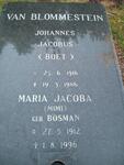 BLOMMENSTEIN Johannes Jacobus, van 1916-1986 & Maria Jacoba BOSMAN 1912-1996