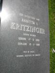 KRITZINGER Annitta I. nee BOUWER 1950-1990
