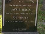 HAYES Jackie 1918-1967 & Joey 1914-1982