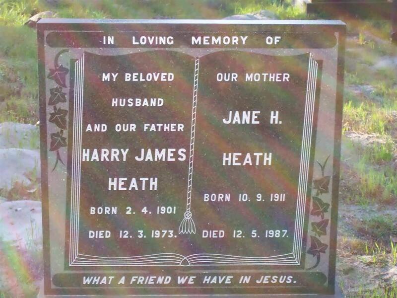 HEATH Harry James 1901-1973 & Jane H. 1911-1987