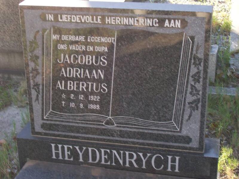 HEYDENRYCH Jacobus Adriaan Albertus 1922-1989