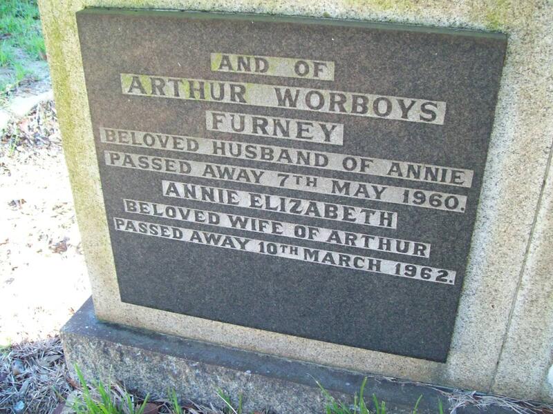 FURNEY Arthur Worboys -1960 & Annie Elizabeth -1962