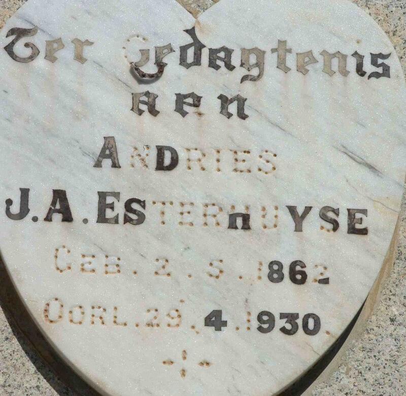 ESTERHUYSE Andries J.A. 1862-1930