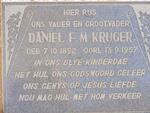 KRUGER Daniel F.M. 1892-1957