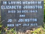 JOHNSTON John -1947 & Elizabeth -1943