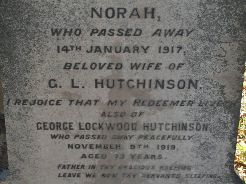 HUTCHINSON George Lockwood -1919 & Norah -1917