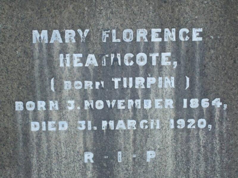 HEATHCOTE Mary Florence nee TURPIN 1864-1920