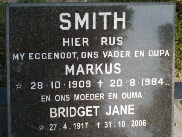 SMITH Markus 1909-1984 & Bridget Jane 1917-2006