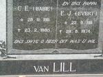 LILL E.J., van 1911-1974 & C.E. 1911-1985