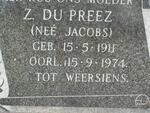 PREEZ Z., du nee JACOBS 1911-1974