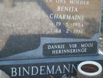 BINDEMANN Benita Charmaine 1954-1981