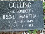 COLLING Irene Martha nee BOSHOFF 1943-1989