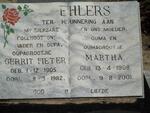 EHLERS Gerrit Pieter 1905-1982 & Martha 1908-2001