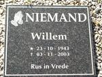 NIEMAND Willem 1943-2003