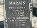MARAIS Pieter Hendrik Gerhardus 1907-1980 & Aletta Margaretha BEZUIDENHOUT 1917-1992