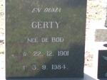CRONJE Gerty nee DE BOD 1901-1984