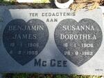 McGEE Benjamin James 1906-1969 & Susanna Dorothea 1906-1982