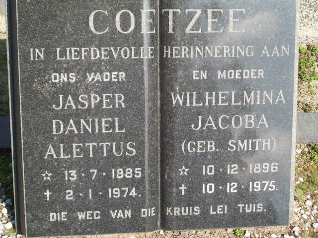 COETZEE Jasper Daniel Alettus 1885-1974 & Wilhelmina Jacoba SMITH 1896-1975