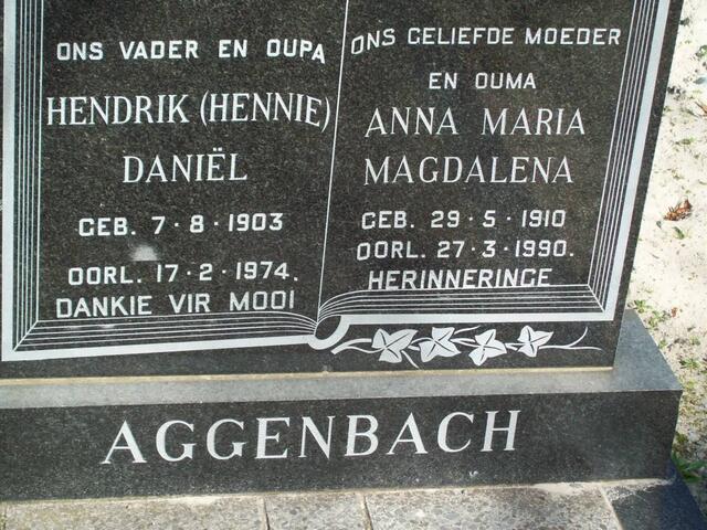 AGGENBACH Hendrik Daniel 1903-1974 & Anna Maria Magdalena 1910-1990