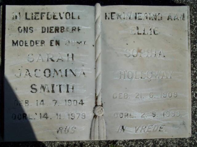 SMITH Sarah Jacomina 1904-1979 :: HOLLOWAY Ellie Sophia 1909-1993