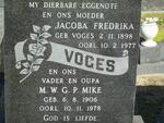 VOGES M.W.G.P. 1906-1978 & Jacoba Frederika  VOGES 1898-1977