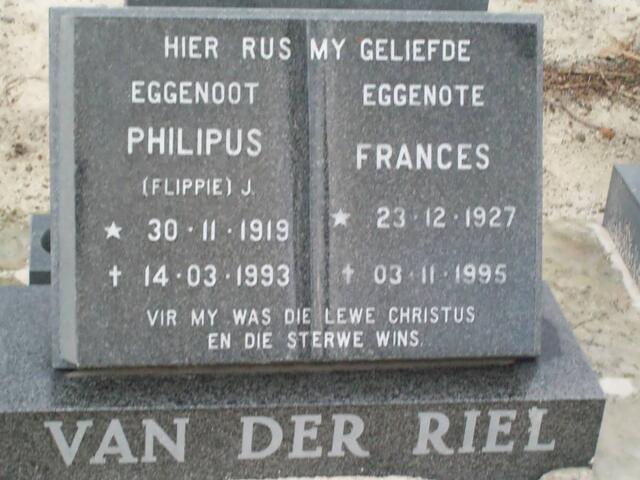 RIEL Philipus, van der 1919-1993 & Frances 1927-1995