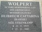 WOLPERT Huibrecht Cattarina nee STEENKAMP 1919-2003