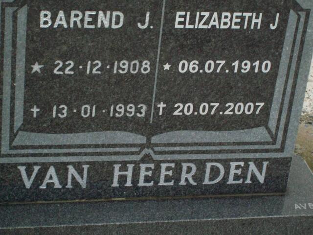 HEERDEN Barend J., van  1908-1993 & Elizabeth J. 1910-2007