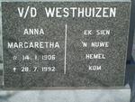 WESTHUIZEN Anna Margaretha, v.d. 1906-1992