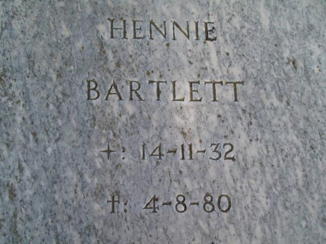 BARTLETT Hennie 1932-1980