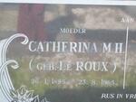 KOCK Catherina M.H., de nee LE ROUX 1895-1985