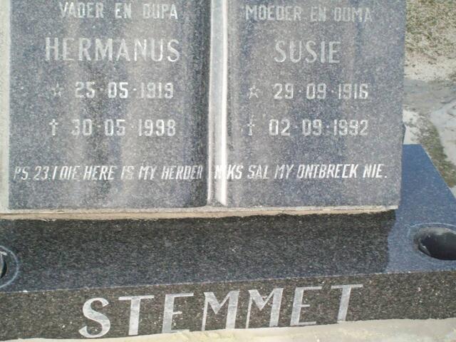 STEMMET Hermanus 1919-1998 & Susie 1916-1992