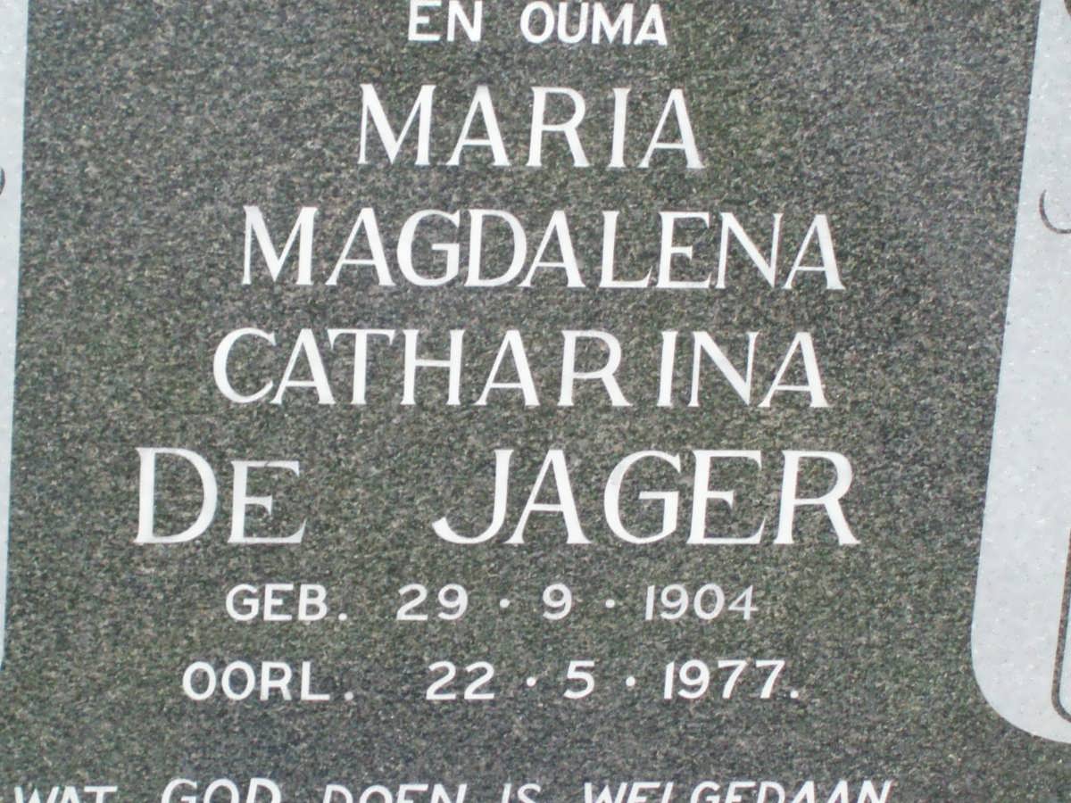 JAGER Maria Magdalena Catharina, de 1904-1977