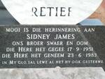 RETIEF Sidney James 1951-1983