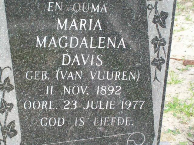 DAVIS Maria Magdalena nee VAN VUUREN 1982-1977