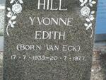 HILL Yvonne Edith nee VAN ECK 1935-1977