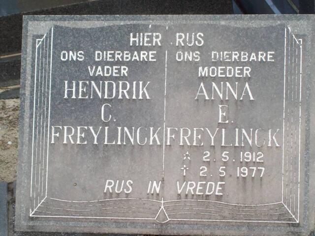 FREYLINCK Hendrik C. & Anna E. 1912-1977