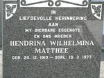 MATTHEE Hendrina Wilhelmina 1913-1977