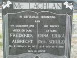 MC LACHLAN Frederick Albrecht 1915-1977 & Erna Erika SCHULZ 1913-1980